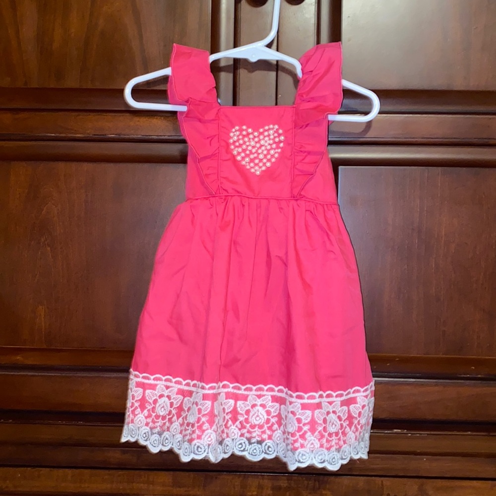 Faux Pearl Heart Pink Dress